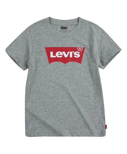 Levi's® Half Sleeves Logo Print Tee - Grey