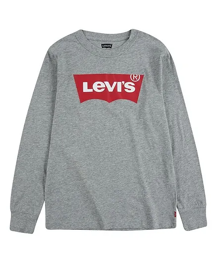 Levi's Full Sleeves Brand Name Printed Tee - Grey