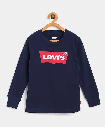 Levi's Full Sleeves Brand Name Printed Tee - Blue
