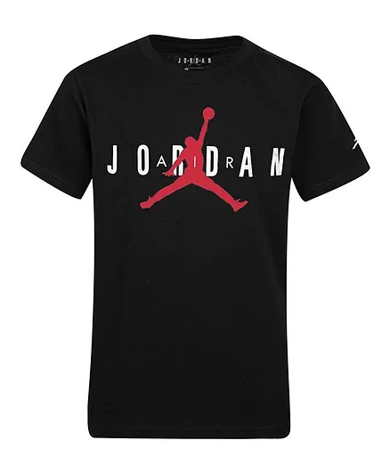 Jordan Half Sleeves Jumpman Air Logo Printed Tee - Black