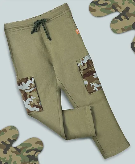 Plan B Full Length Camouflage Pocket Detailing Pants - Green