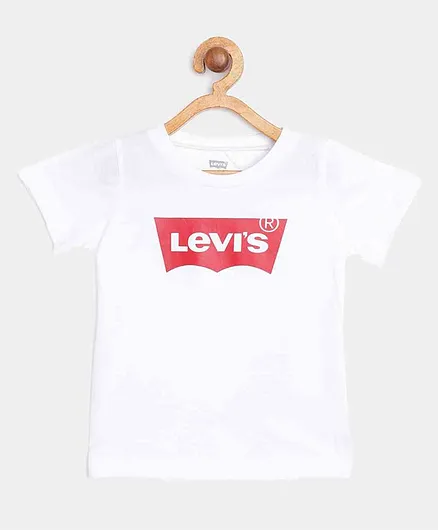 Levi's Batwing Logo Graphic Print Half Sleeves Tee - White