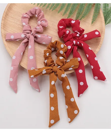 Pine Kids Polka Dots Scrunchies Pack of 3 - Multicolor