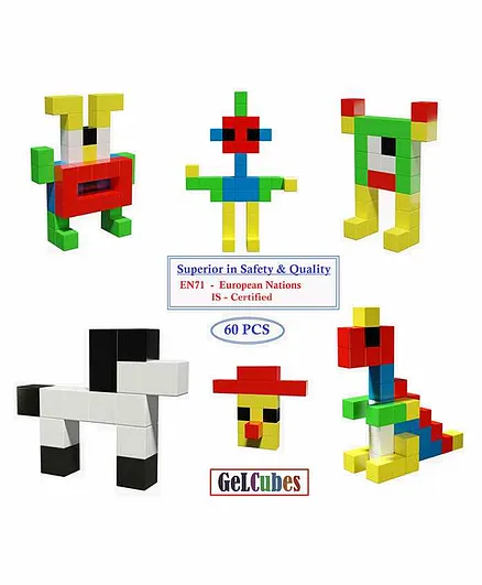 GELTOY Gel Cubes 60 Pieces - Multicolour