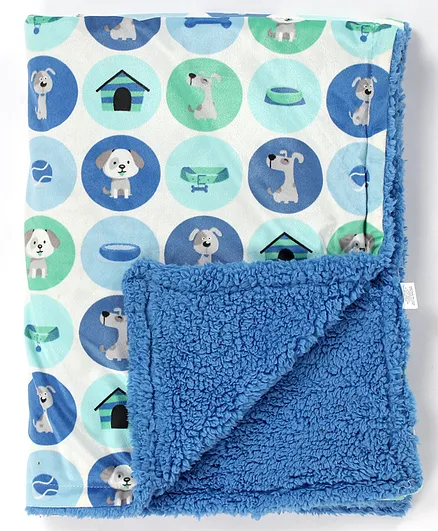 Mee Mee Multipurpose Hooded Teddy Print Blanket - Blue