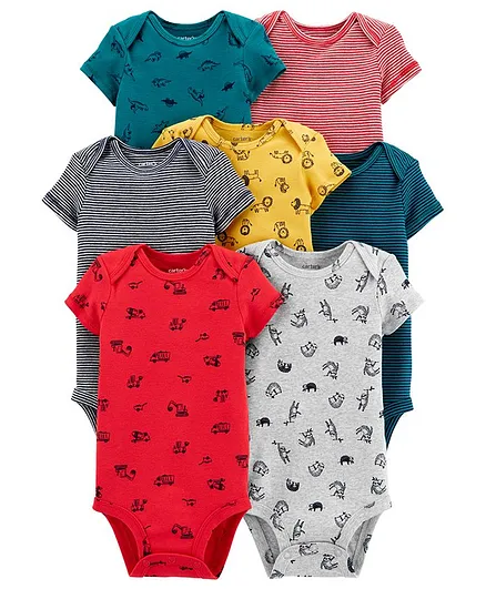 Carter's 7-Pack Short-Sleeve Bodysuits - Multicolor