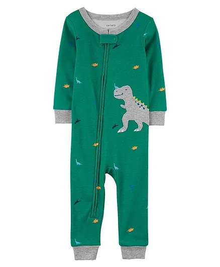 Carter's 1-Piece Dinosaur 100% Snug Fit Cotton Footless PJs - Green