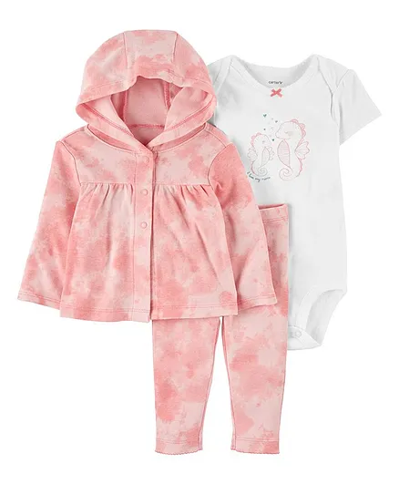 Carter's 3-Piece Tie-Dye Outfit Set - Pink White