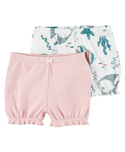 Carter's 2-Pack Pull-On Shorts - Light Pink White