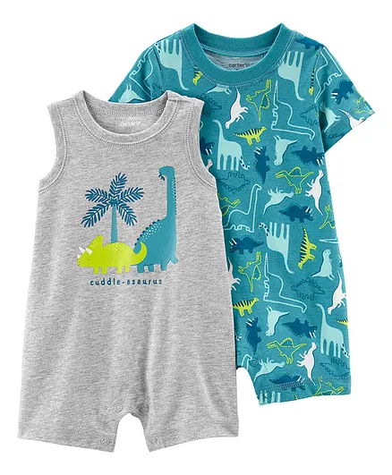 Carter's 2-Pack Dinosaur Rompers - Multicolor