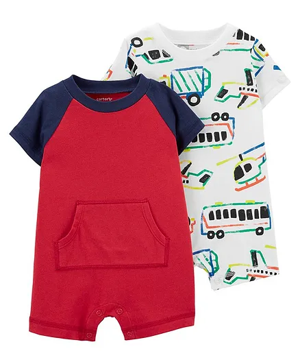 Carter's 2-Pack Cotton Rompers - Multicolor