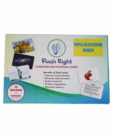 Flash Right Laminated Encyclopedia Popular Outdoor Games Cards - 21 Pieces
