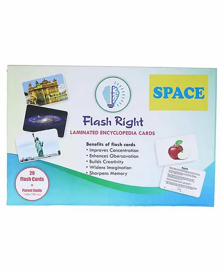 Flash Right Laminated Encyclopedia Space Cards - 21 Pieces