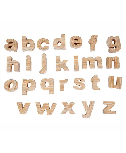 OPA Toys Wooden Alphabets Lowercase Letters - Brown