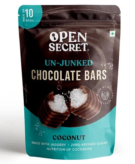 Open Secret Coconut Chocolate Bars - 10 Bars