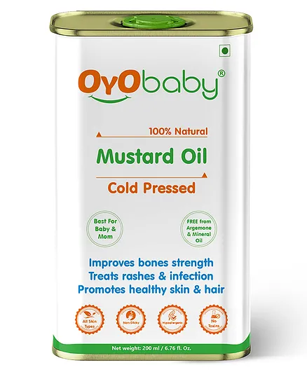 Oyo Baby Kachi Ghani Pure Mustard Oil - 200 ml