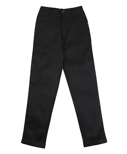 Actuel Boys Solid Full Length Trousers - Black