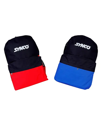 SYNCO Manchester Backpack Pack of 2 Blue Red - 20 Inch