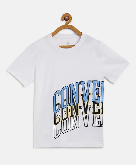 Converse Half Sleeves Logo Jersey Tee - White