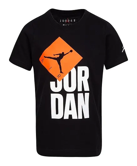 Jordan Jumpman Jersey Logo Half Sleeves Tee - Black