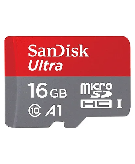 SanDisk 16GB Ultra MicroSDHC Memory Card - Red