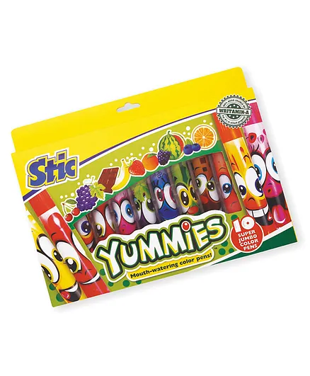 Stic Yummies Jumbo Colour Pens Pack of 10 - Multicolour