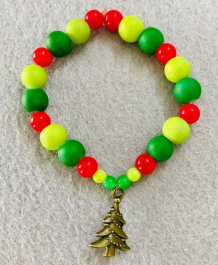 Kalacaree Christmas Tree Theme Beads Bracelet - Green