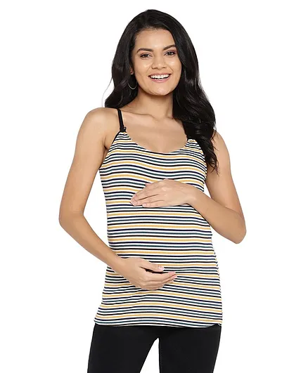 Momsoon Sleeveless Striped Nursing Maternity Camisole - Multi Colour