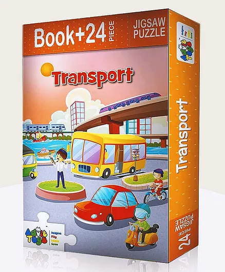 Advit Toys Transport Puzzle And Book Multicolour - 24 Pieces