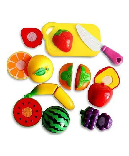 Webby Realistic Sliceable Fruits Cutting Play Toy Set of 9 - Multicolor