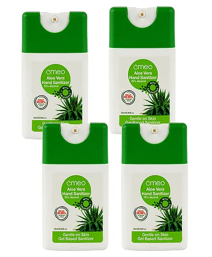 Omeo Aloe Vera Pocket Hand Sanitizer Pack of 4 - 25 ml Each