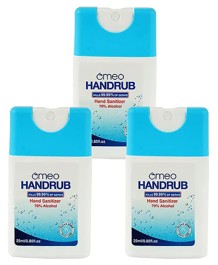 Omeo Pocket Hand Rub Sanitizer Pack of 3 - 25 ml Each