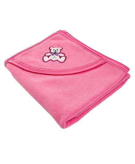 BABYZONE Winter Wear Anti-Pilling Hooded Blankets - Pink 