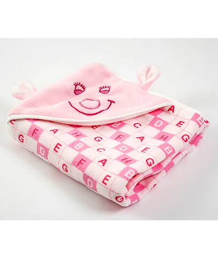 BABYZONE ABCD Printed Fleece Blanket - Pink