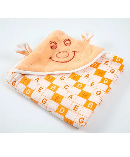 BABYZONE ABCD Printed Fleece Blanket - Orange