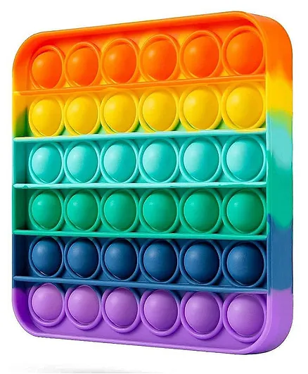 Enorme Square Shape Pop Bubble Stress Relieving Silicone Pop It Fidget Toy - Multicolor