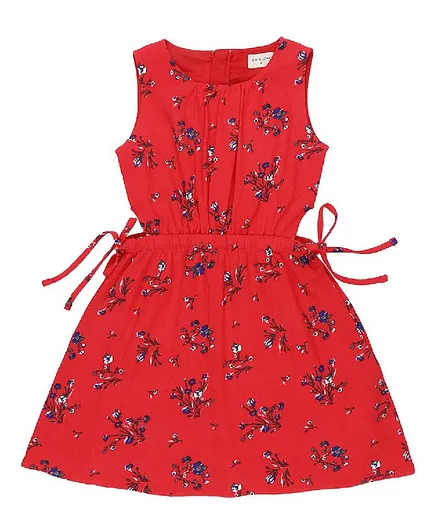 GINI & JONY Sleeveless Floral Print Dress - Red