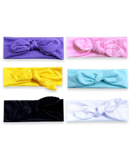 Bembika Knotted Cotton Headbands Pack of 6 - Multicolour
