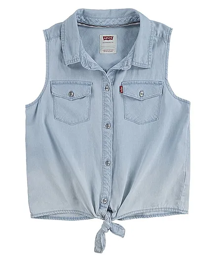 Levi's Sleeveless Front Buttoned Top - Blue