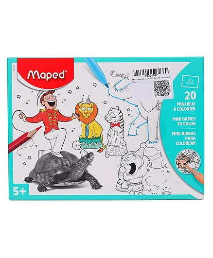 Maped Mini Games To Color Pack of 20 Sheets - English