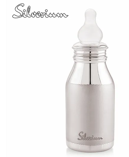 Silverium Sterling Silver 92.5% BIS Hallmarked Baby Feeding Bottle - 175 ml