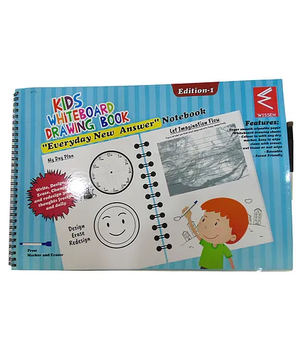 Kids Whiteboard Drawing Book 10 Pages - English 