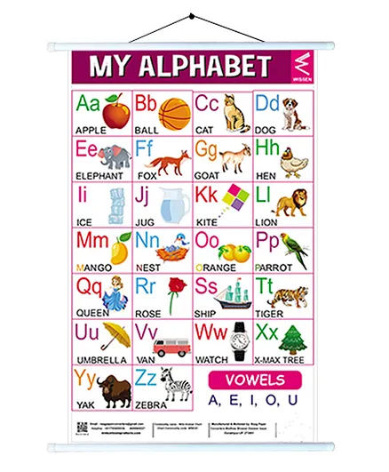 Wissen Alphabet Educational Roller Wall Chart - English Hindi