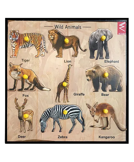WISSEN Wooden Wild Animals Educational Knob Tray Multicolor - 10 Pieces  Online India, Buy Puzzle Games & Toys for (3-6 Years) at  -  10332220