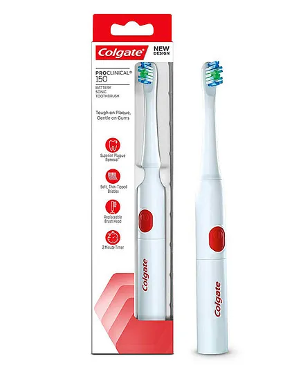 Colgate Pro Clinical 150 Battery Powered Toothbrush - White