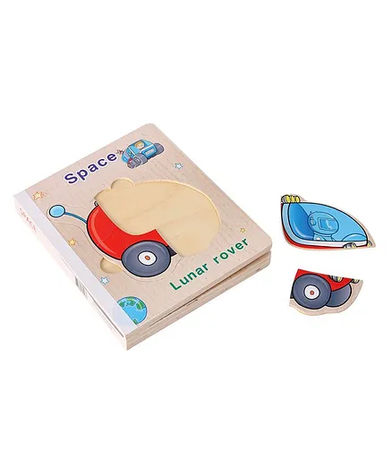 Madhusha Creation Wooden Puzzle Book Space Theme - Multicolor
