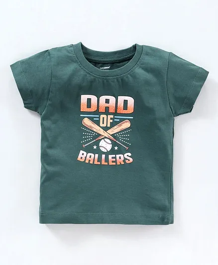 Cucumber Half Sleeves Tee Base Ball Print - Green