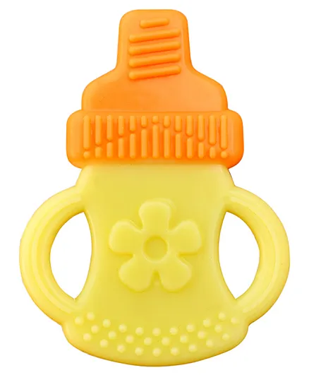 The Little Lookers Toxins Free Bottle Silicone Teether - Yellow