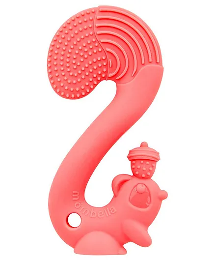 Mombella Squirrel Silicon Teether - Red