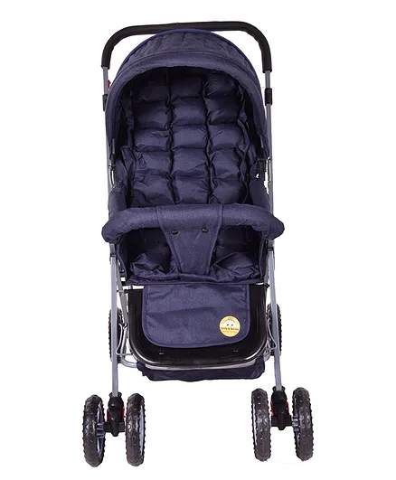 Tiffy & Toffee Maxtrem Baby Stroller Cum Pram With Reversible Handle and Swivel Wheels - Blue